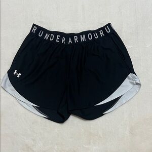 Under Armour Women's Black and White Athletic Shorts